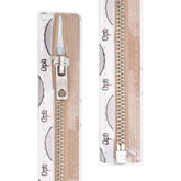 Rits deelbaar | Opti | metaal zilver M60 | 45 cm | 886 beige Deelbare Rits OPTI - D - M60 - ZILVER - 45 - CM - 886 - BEIGE